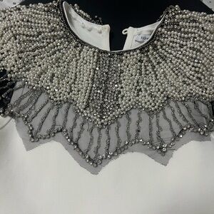 Black and White Beaded Dress, expandable. Cocktail dress.